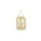 Light Brown Rattan Coastal Candle Holder Lantern, 18" x 14" x 14"